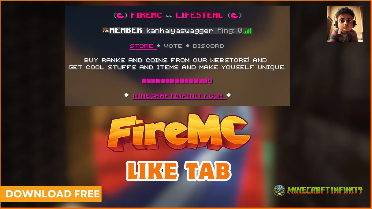 Lifesteal Server TAB Config Download | FireMC TAB List Setup